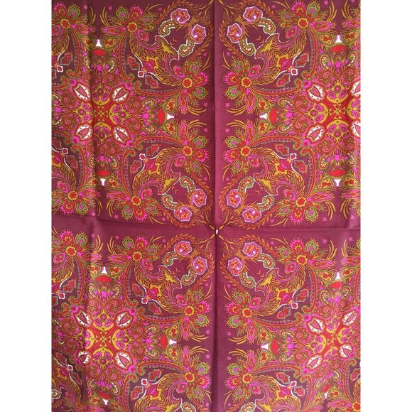 Totes Vintage Italian Paisley Scarf 27" Square 100% Polyester - Picture 2 of 4
